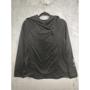 Nike Womens Duke University Asymmetrical Zip Hoodie Black Therma-FIT Medium